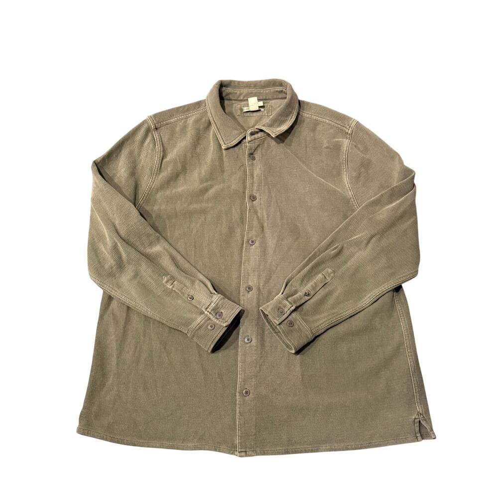 Carbon2Cobalt Men’s XL Olive Green Cotton Button Down Shirt Utility Workwear